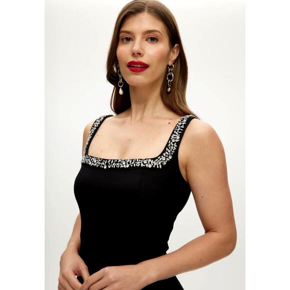 Camila Coelho Sheath Straps Embellished Rhinestones Black M - Picture 4 of 15